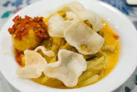 Lontong Sayur Labu Siam Udang